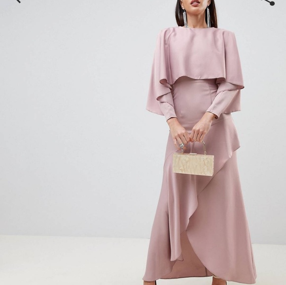 ASOS Formal Satin Maxi Dress in Mauve - Picture 1 of 4